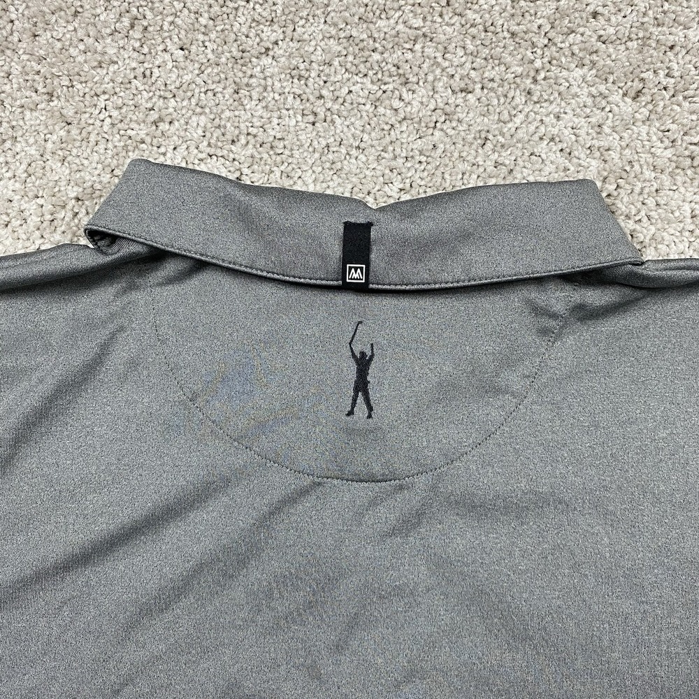 Mizzen +‎ Main Phil Mickelson Mens Large Gray Short Golf Polo Shirt Stretch
